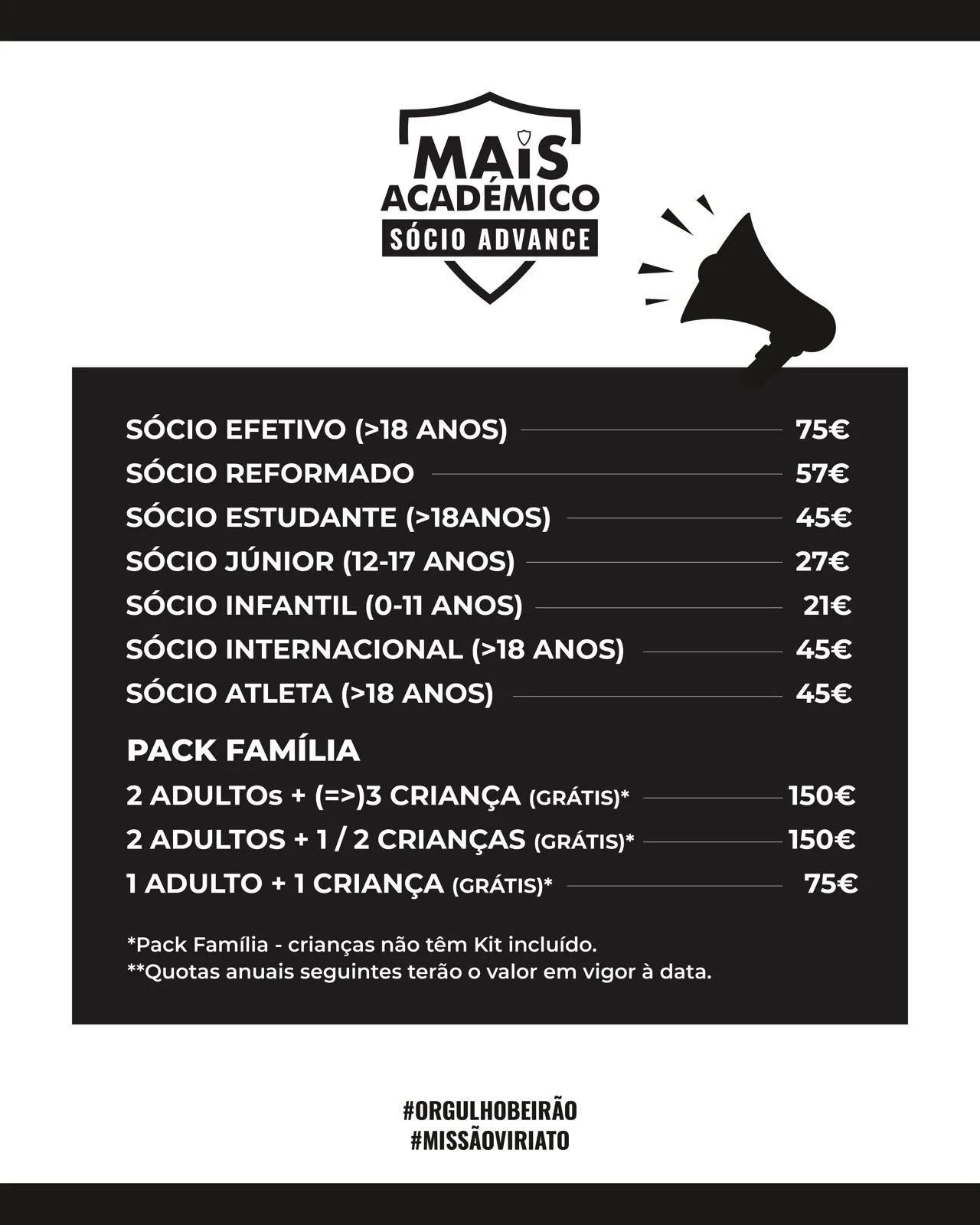 Campanha de novos sócios 2026/27 do Académico de Viseu